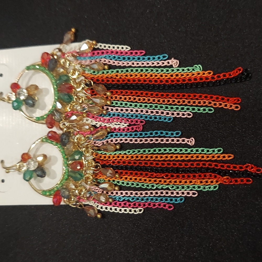 STELLA & RUBY CHANDELIER CHAIN EARRINGS - Picture 3 of 8